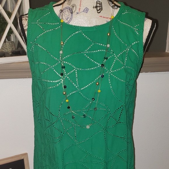 Cabi Green Eyelet Gemma Tank Top Style 5036 - Picture 3 of 7